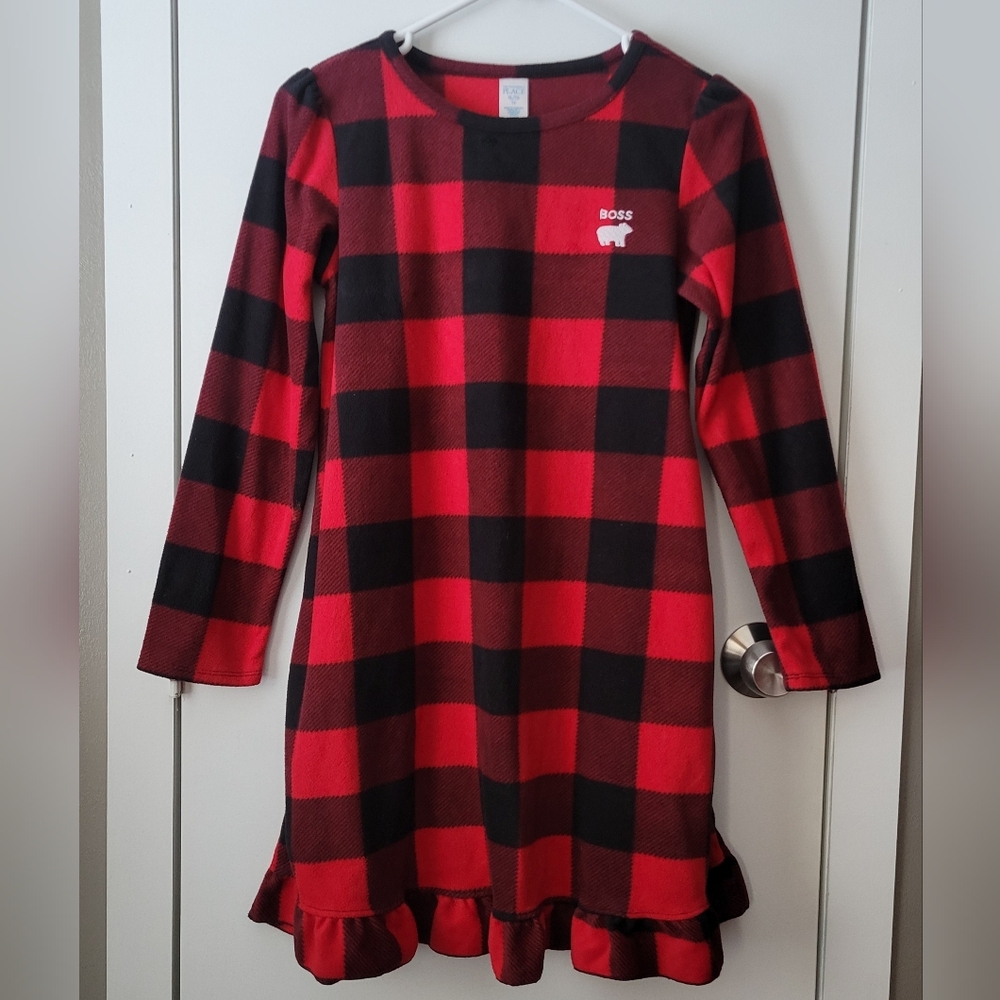 Place Red Buffalo Plaid Fleece Nightgown